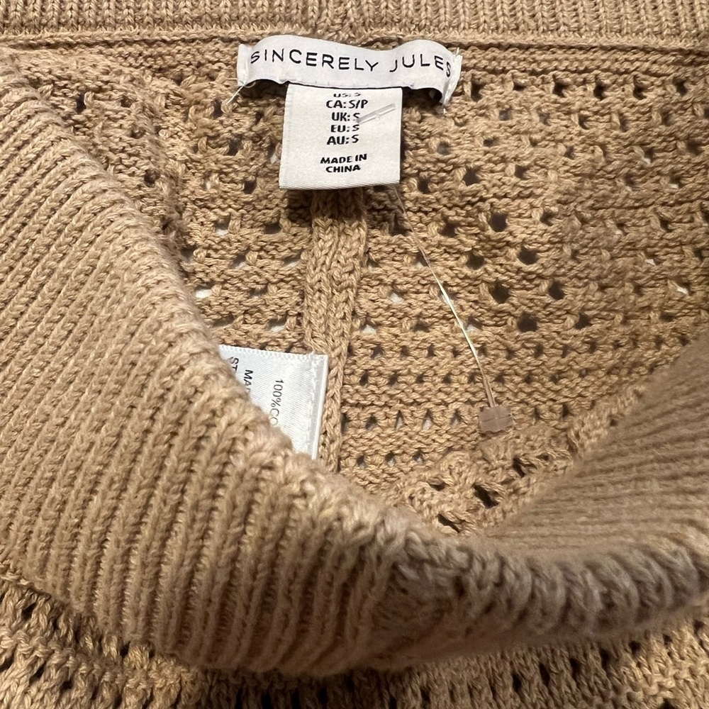 Sincerely Jules Tan High Waist Crochet Shorts - Picture 3 of 3